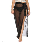 Damen eleganter Strandüberwurf mit seitlichem Knoten R&B