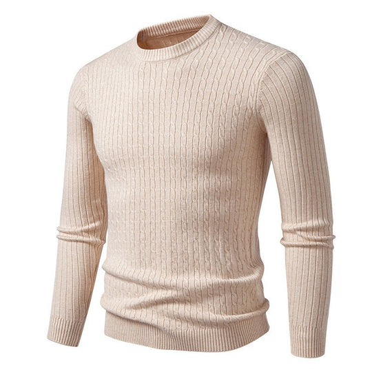 Herren Grobstrickpullover mit modernem Zopfmuster R&B