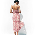 Damen Maxikleid mit raffiniertem Cut-Out-Design und verstellbaren Spaghettiträgern R&B