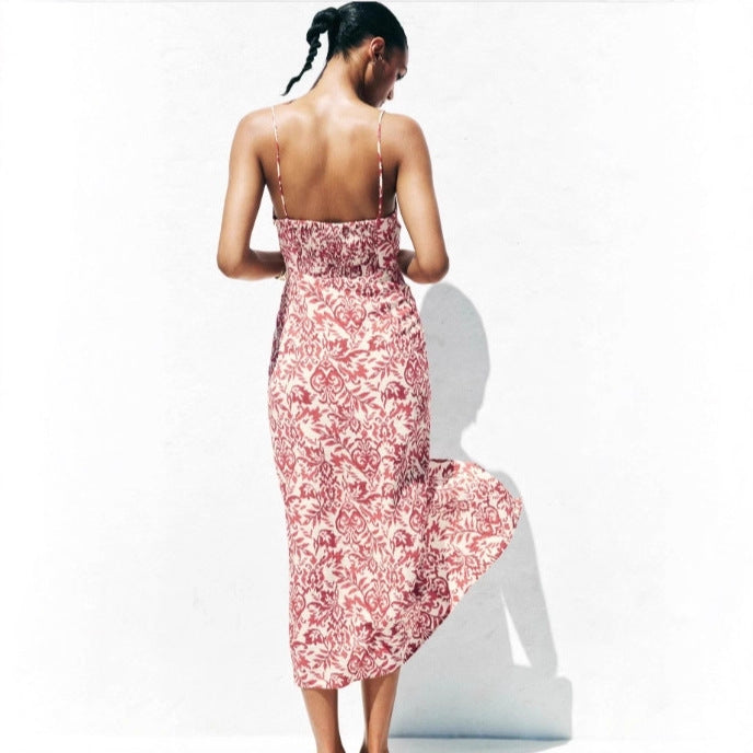 Damen Maxikleid mit raffiniertem Cut-Out-Design und verstellbaren Spaghettiträgern R&B