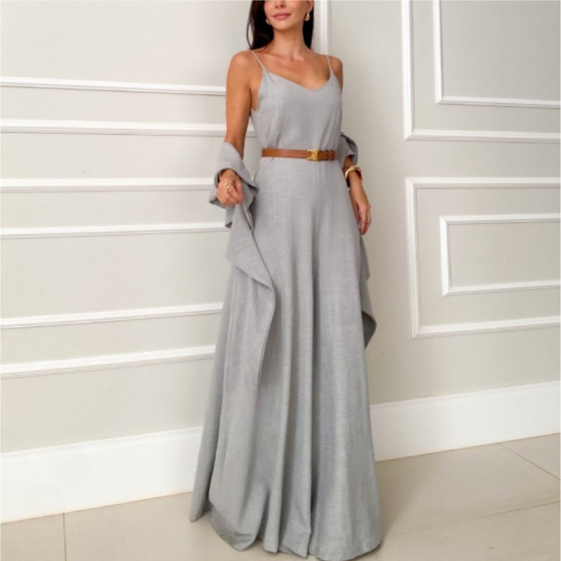 Damen Maxikleid mit asymmetrischem Saum R&B