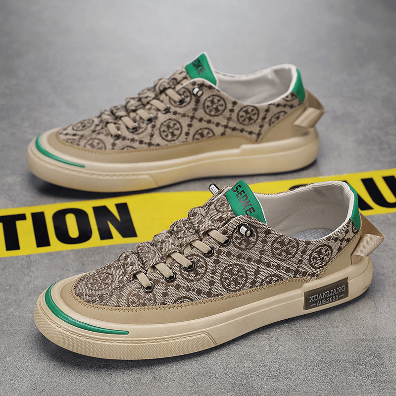 Damen modische Freizeitsneaker mit kreativem Muster und robustem Profil R&B