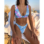 Damen Zweiteiliges Bikini-Set mit floralem Design R&B