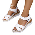 Damen modische Sandalen mit elastischen Riemen und bequemer EVA-Sohle R&B
