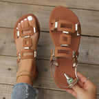 Damen elegante Sandalen mit modischen geometrischen Riemen R&B