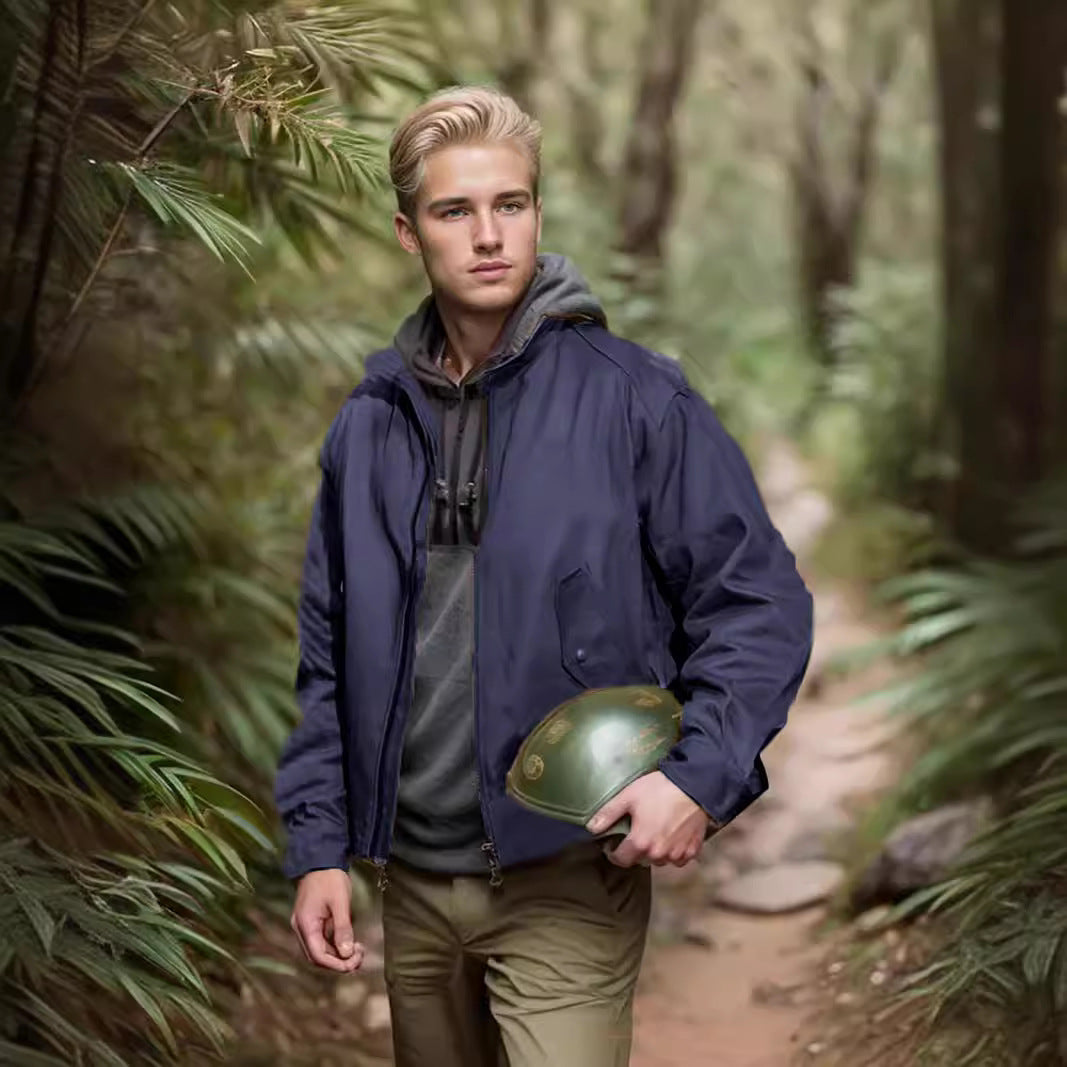 Herren lässige Outdoor-Jacke mit praktischen Taschen und atmungsaktivem Innenfutter R&B