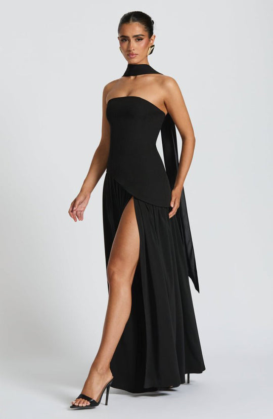 Damen Hochwertiges Abendkleid mit asymmetrischem Schnitt und elegantem Schlitz R&B