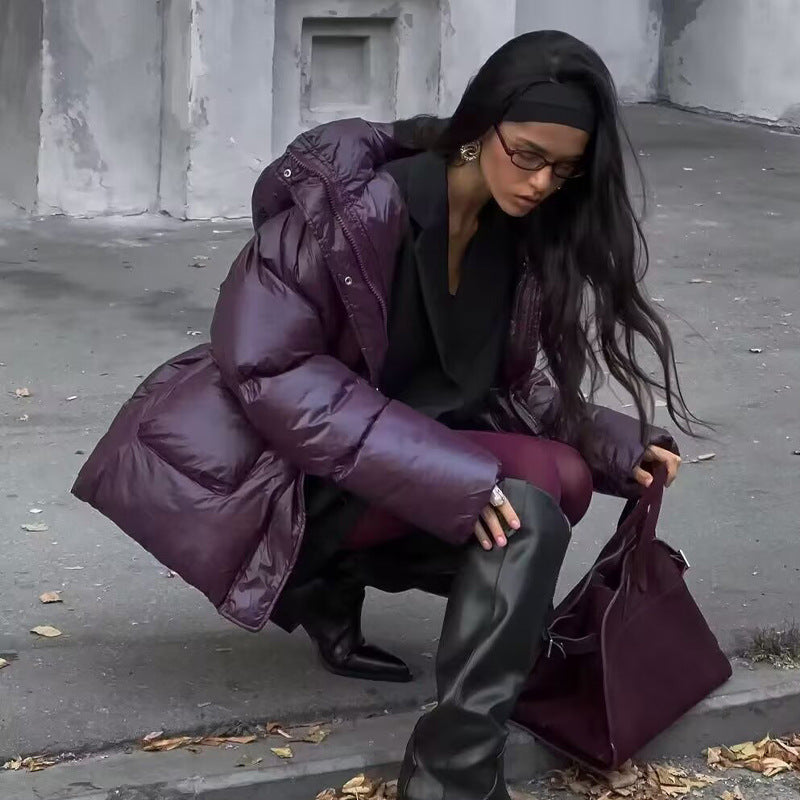 Damen gesteppte Übergangsjacke mit Kapuze und praktischen Eingrifftaschen R&B