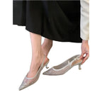 Damen elegante Slingback Pumps mit funkelnden Strass-Akzenten R&B
