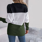 R&B | Farbblock Strickjacke mit Modischem Stil
