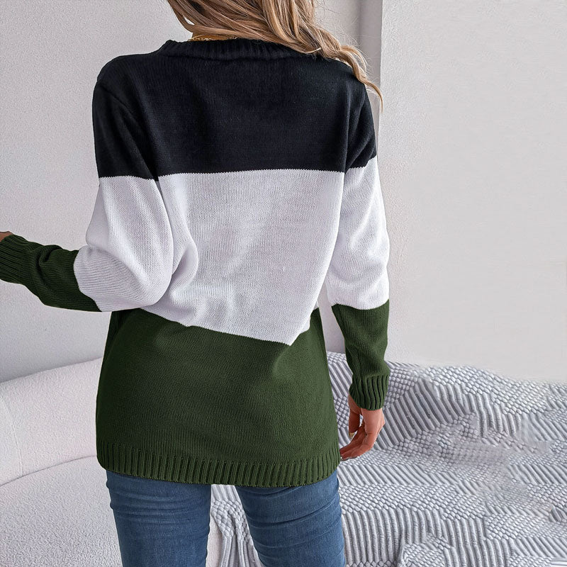 R&B | Farbblock Strickjacke mit Modischem Stil
