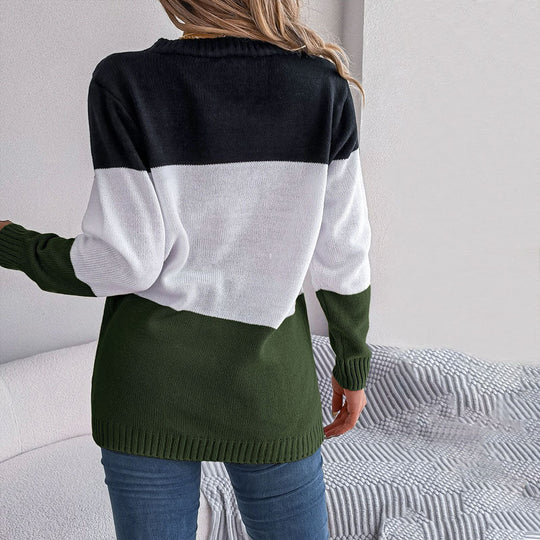R&B | Farbblock Strickjacke mit Modischem Stil