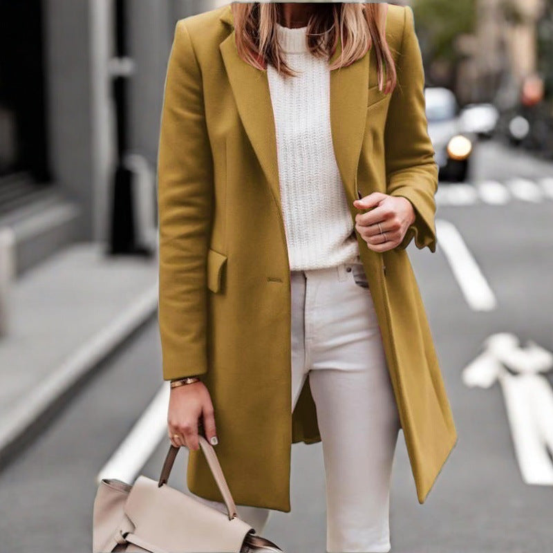 Damen Lässiger und eleganter Langmantel R&B
