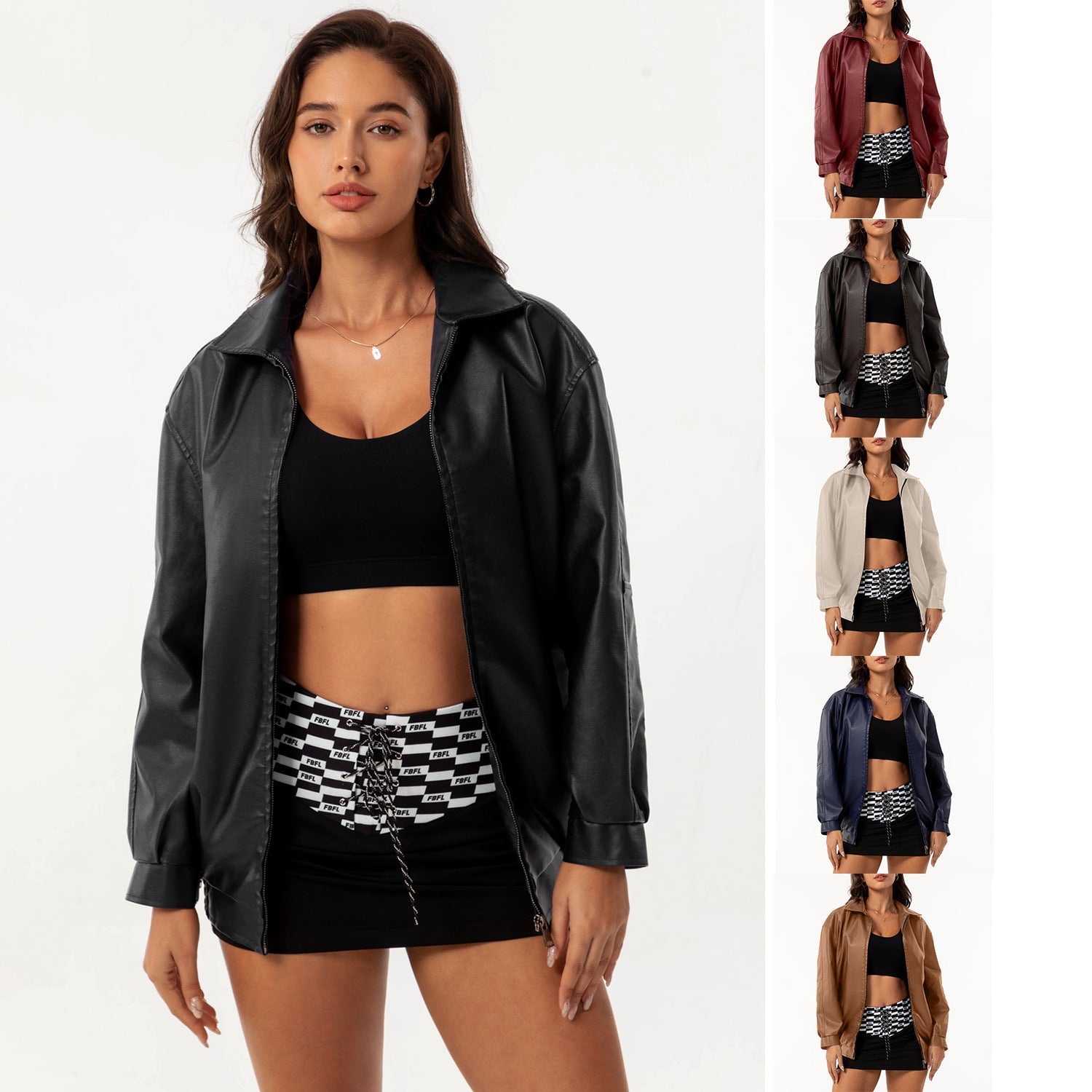 Damen lässige Satinjacke mit modernem Schnitt und praktischen Taschen