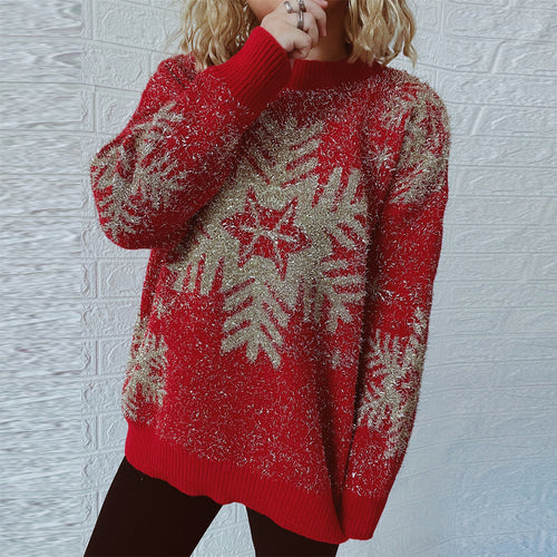 Damen Weihnachts-Pullover mit festlichem Funken-Design und bequemen Schnitt R&B