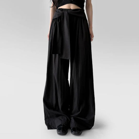 Damen weite Sommerhose mit elegantem Bindeband R&B