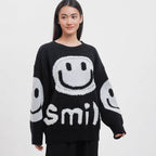 Damen gemütlicher Oversize-Pullover mit lässigem Grafikdesign R&B