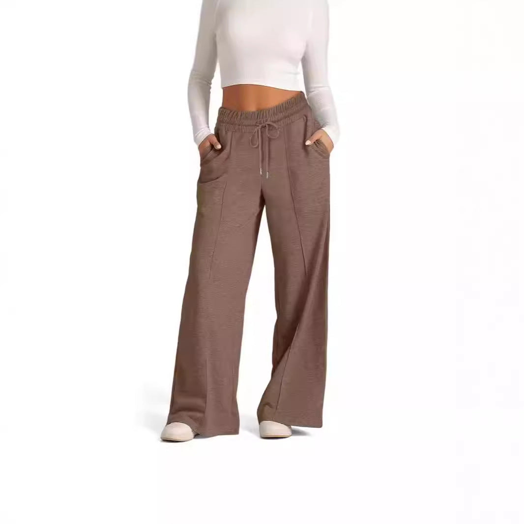 Damen Weitgeschnittene Freizeithose mit elastischem Bund und praktischen Taschen R&B