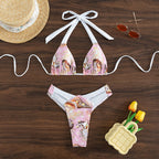 Damen Triangel-Bikini mit trendigem Muschelmuster und raffinierten Trägern R&B