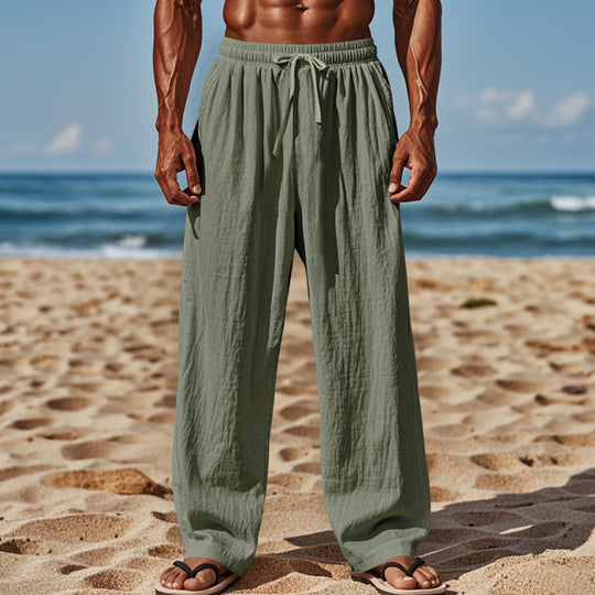 Herren Lässige Strandhose mit elastischem Bund und praktischen Seitentaschen R&B