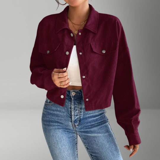 Damen Kurzjacke aus cordartigem Material R&B