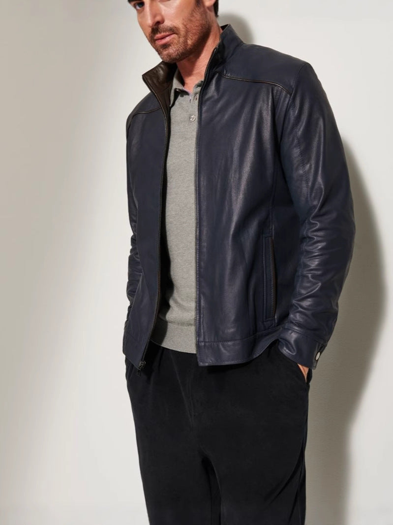 Herren jacke mit elegantem Stehkragen und seitlichen Reißverschlusstaschen R&B