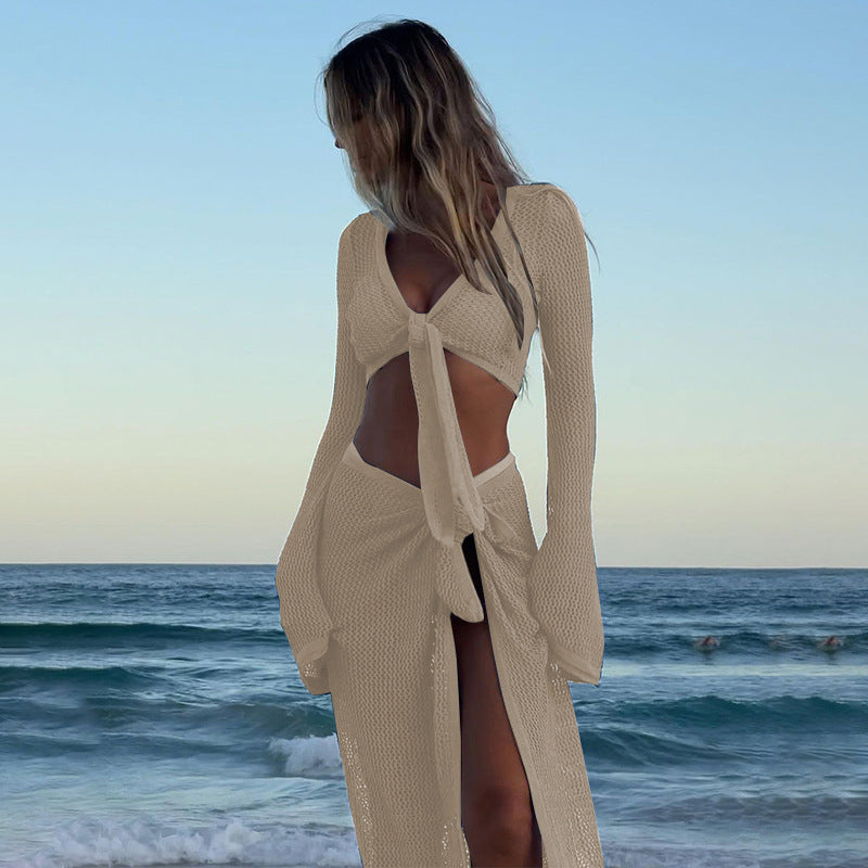 Damen luftiger Häkel-Strandkleid R&B