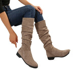 Damen Schlupfstiefel aus weichem Wildlederimitat R&B