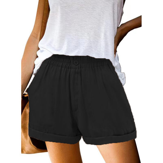 Damen leichte Chino-Shorts mit elastischem Bund und praktischen Taschen R&B