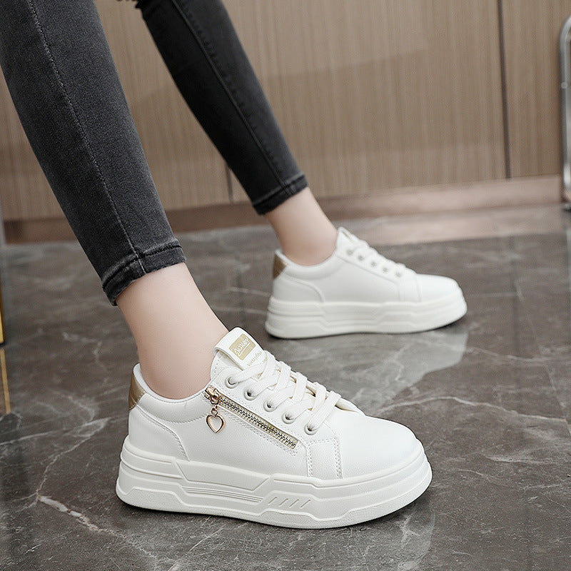 Damen trendige Sneakers mit modischem Reißverschluss und komfortabler Sohle R&B