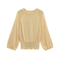 Damen lässiger Pullover mit ballonförmigen Ärmeln und feinem Strick R&B