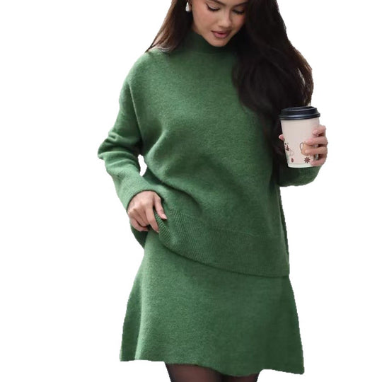 Damen Strickensemble mit weitem Schnitt und hochgeschlossenem Kragen R&B