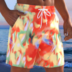 Herren Badeshorts mit animalischem Muster und elastischem Bund