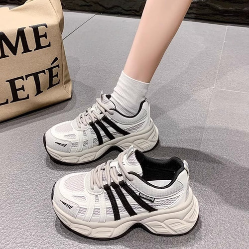 Damen Sportliche Sneakers mit atmungsaktiven Netzstrukturen und stoßdämpfender Sohle R&B