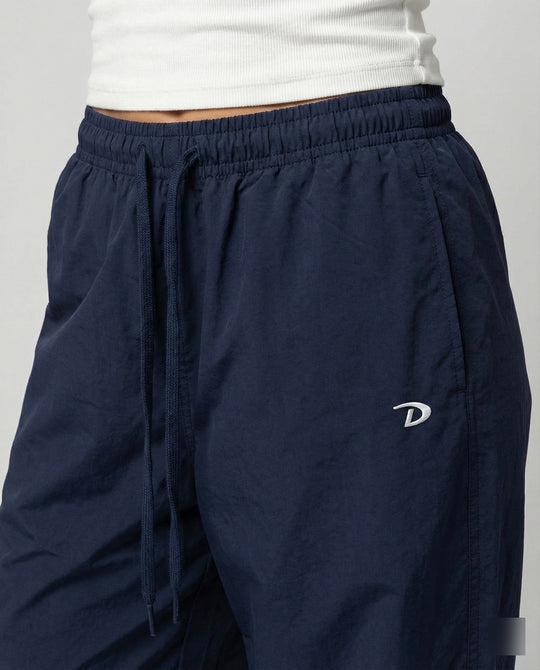 Damen weite Bundhose mit elastischem Tunnelzug langen Schlagbeinen und seitlicher Teilungsnaht R&B