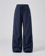 Damen weite Bundhose mit elastischem Tunnelzug langen Schlagbeinen und seitlicher Teilungsnaht R&B