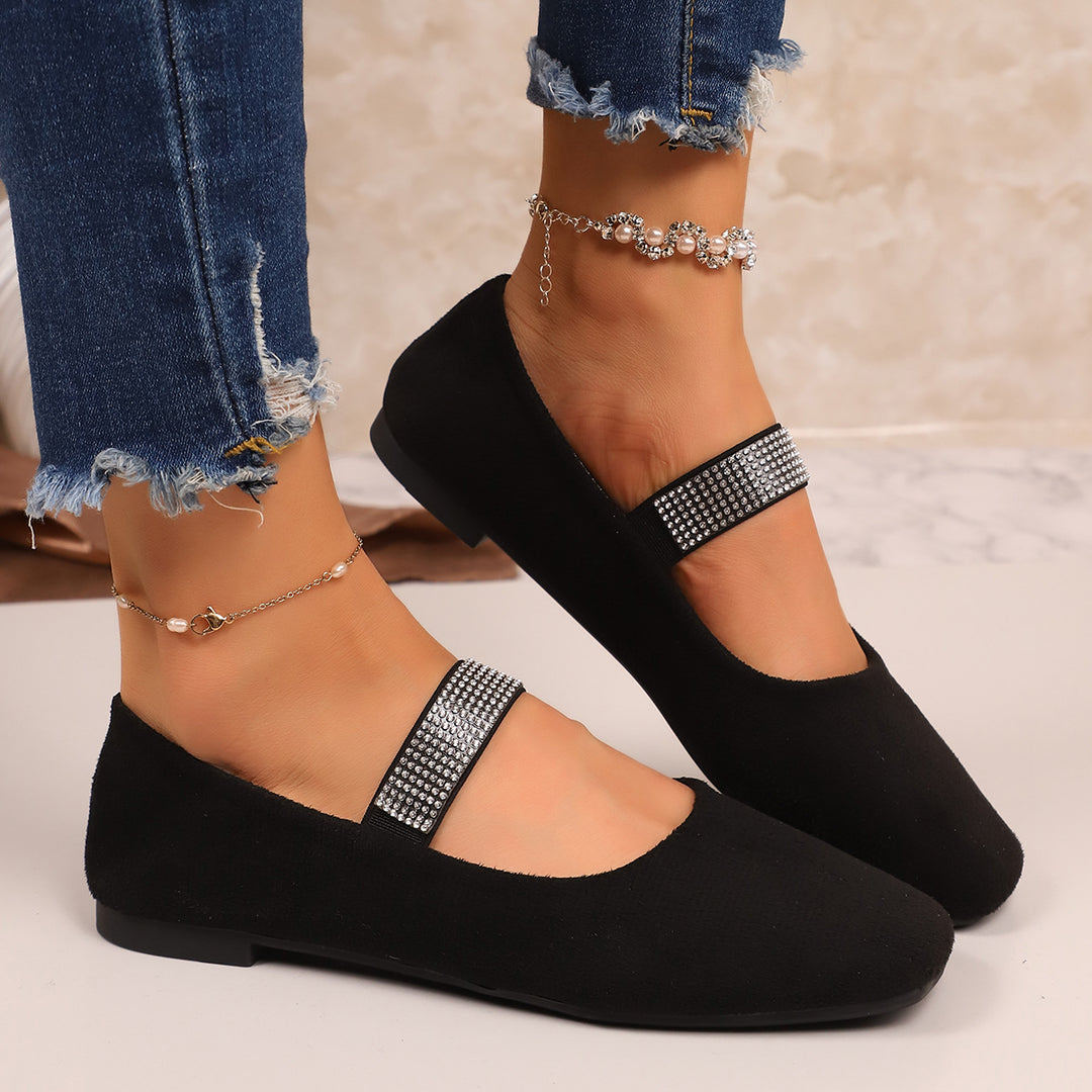 Damen Ballerinas mit glamourösem Riemchen und glitzerndem Schmuckdetail R&B