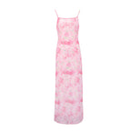 Damen elegantes Blumenmuster Maxikleid EB