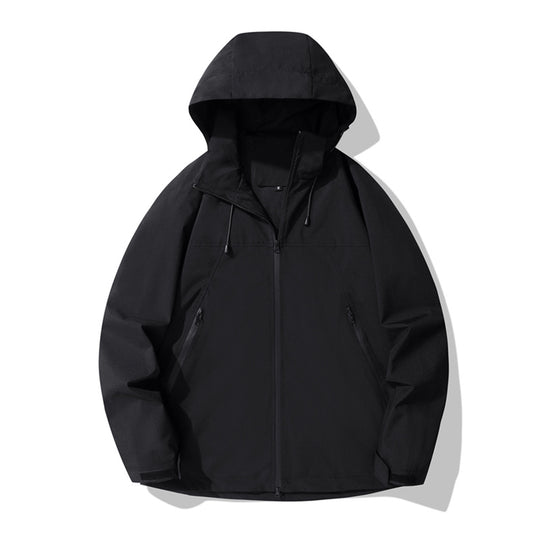 Damen wasserabweisende Outdoor-Jacke mit verstellbarem Kapuzenkragen und funktionalen Reißverschlusstaschen R&B