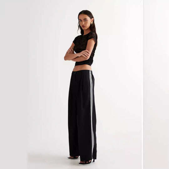 Damen Spitzentop mit enganliegendem Design und kurzen Ärmeln R&B