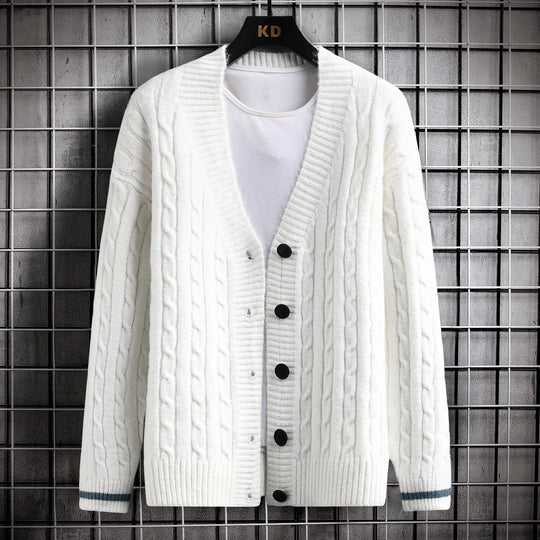 Damen Strickjacke mit Zopfmuster und Knopfdetails R&B