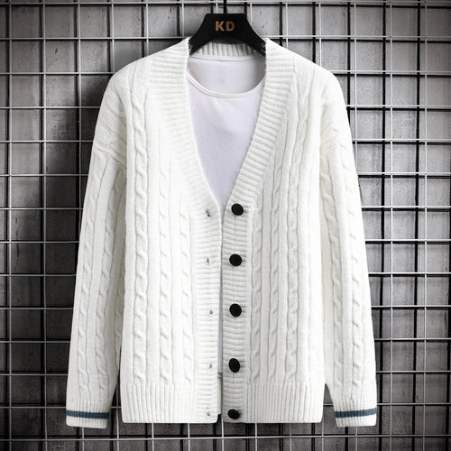 Damen Strickjacke mit Zopfmuster und Knopfdetails R&B