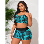 Damen Sport-Tankini-Set mit floralem Short und bequemen Trägern R&B