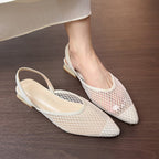Damen Slingback Ballerinas mit Netzdesign und elegantem Blockabsatz R&B
