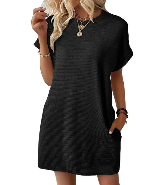 Damen Casual-Kleid mit lässigem Schnitt und praktischen Taschen R&B