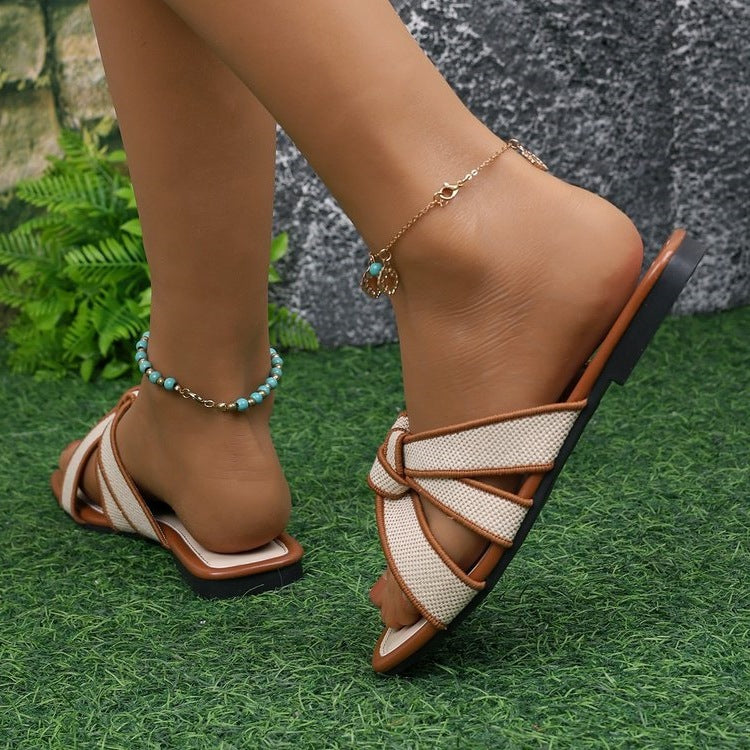 Damen offene Riemchen-Sandalen mit verspieltem Design R&B
