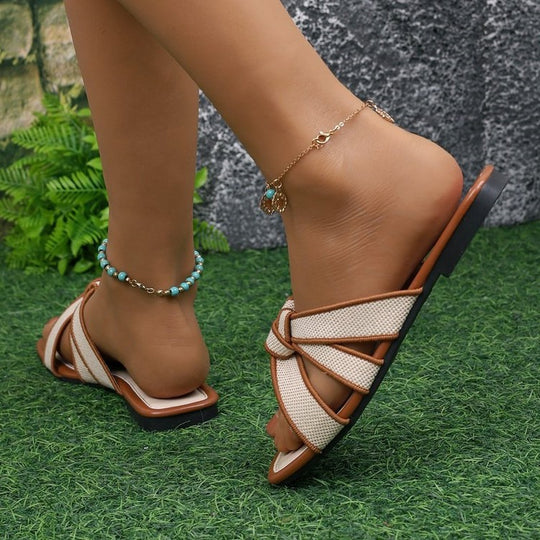 Damen offene Riemchen-Sandalen mit verspieltem Design R&B