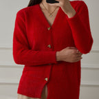Damen kuschelige Strickjacke