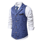Herren elegante Anzugweste mit feinem Floral-Muster und hochwertiger Verarbeitung R&B