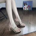 Damen elegante High Heel Sandalen mit geschwungenem Riemendesign R&B